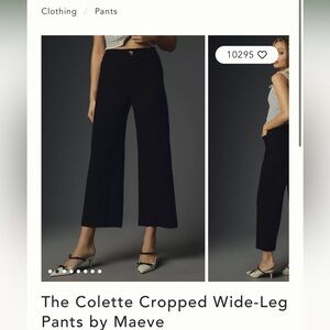 The Colette cropped wide leg pants by Maeve